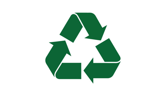 Green universal recycling symbol vector icon for sustainability