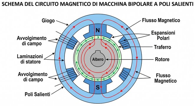 Circuito magnetico di una macchina rotante