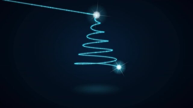 Magical Star Trail Spiraling into an Abstract Modern Christmas Tree