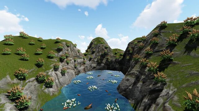 Fish in Hill Small Cannel 