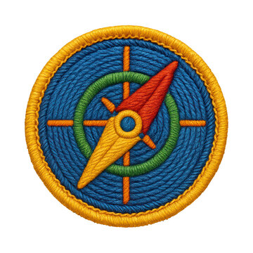 PNG Colorful embroidered compass patch