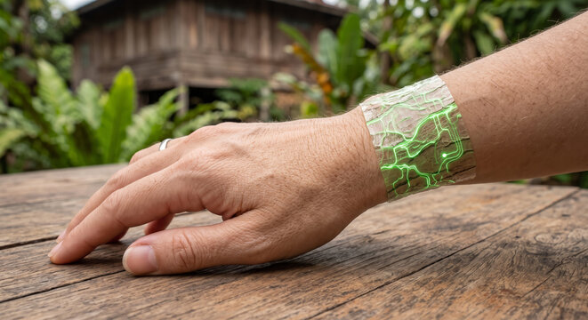 Wearable Transparent Bio Sensor Made from Organic Bark