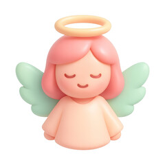 Obraz premium PNG Cute pastel angel figurine