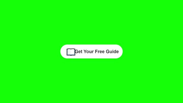 Three identical get your free guide buttons isolated on a solid green background