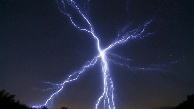 星空に走る一筋の稲妻