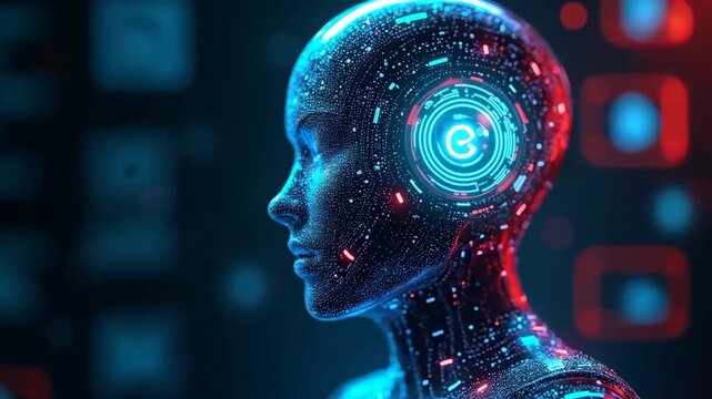 AI powered personalized E-Learning concept. Digital transformation of education through personalized E-Learning by AI and machine learning. Online education, skill development and graduation.