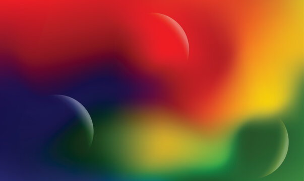 abstract vector background featuring luminous translucent spheres with rich red, blue, yellow, green, and orange gradients. smooth color transitions and soft glow create a bold futuristic composition.