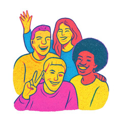 Fototapeta premium PNG Colorful diverse group illustration