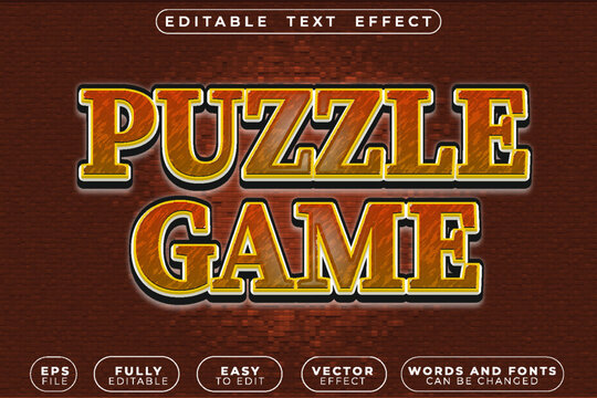  Puzzle Game Challenge Vector Fully Editable Smart Object Text Effect