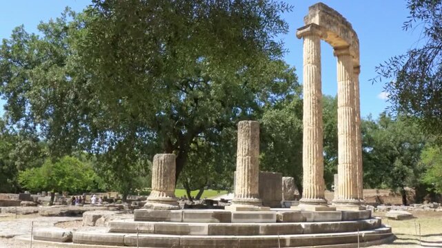 Ancient Olympia Greece ruins revealing Heraion temple
