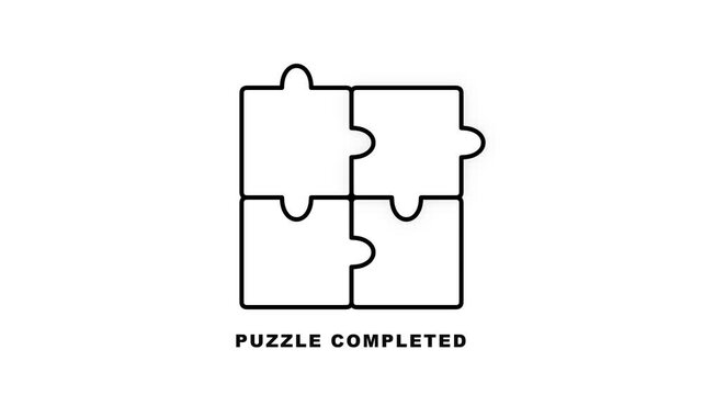 animated puzzle completion concept for business strategy