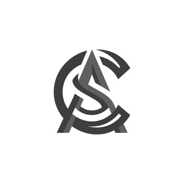 Circular monogram combining letters A S C.