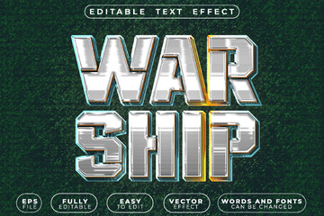  War Ship Naval Battle Vector Fully Editable Smart Object Text Effect © MehmetMelih