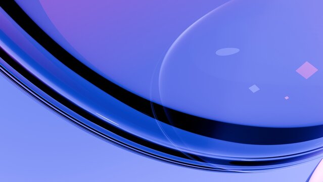 abstract blue background with circles flares in 3d render illustration