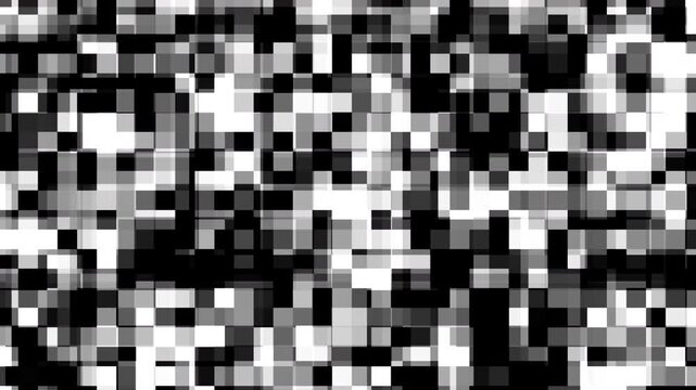 Abstract Black and White Pixel Noise Background Loop