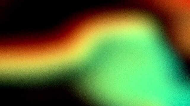 Vibrant VHS style colorful psychedelic grainy gradient color flow wave on black, music cover dance party poster design. Retro Colors. Flowing motion fluid animation. Grainy noise. Abstract neon shapes
