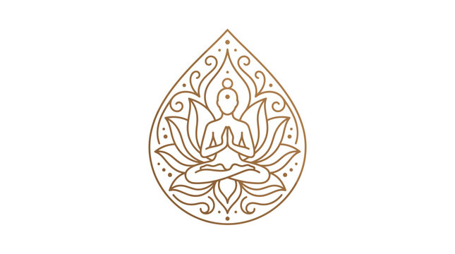 Meditative Buddha in lotus position.