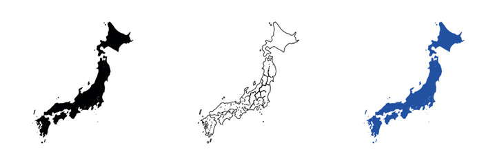 Map of Japan showing its archipelago shape and internal administrative divisions © Santiago