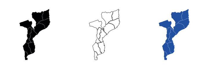 Map of Mozambique showing its administrative divisions and borders © Santiago