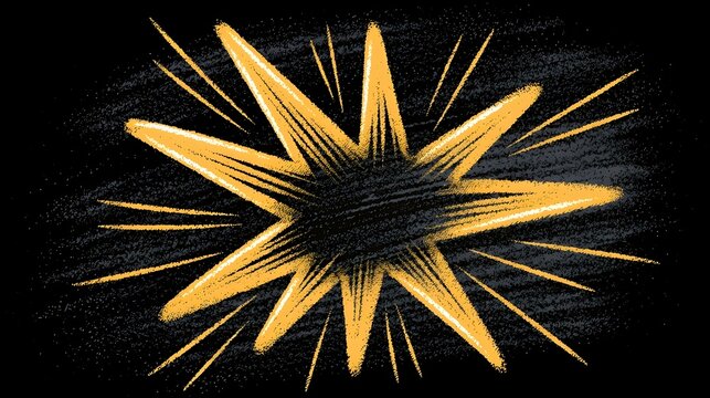 Comic burst doodles. Line twinkle icon with manga effect and chalk sunburst, surprise element. Vector illustration Stock Vector