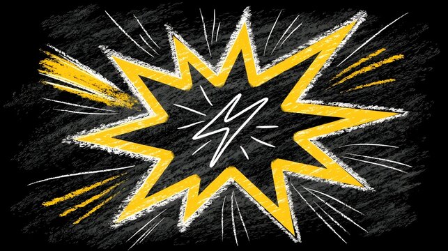 Comic burst doodles. Line twinkle icon with manga effect and chalk sunburst, surprise element. Vector illustration Stock Vector