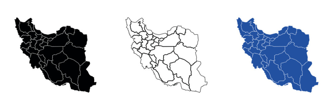 Map of Iran showing its administrative divisions and provincial borders