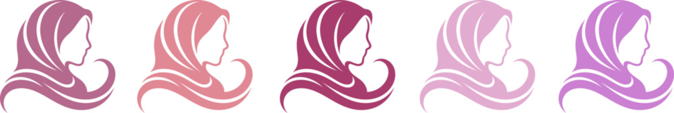 Elegant hijab woman silhouette with minimalist style