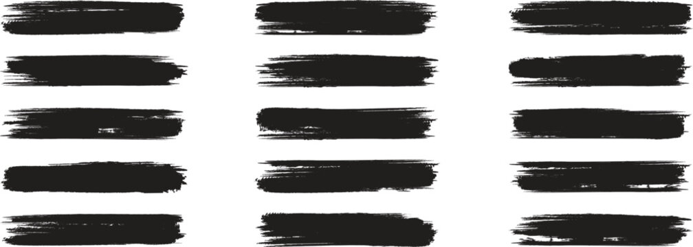 Set of different grunge brush strokes. Black brush strokes vector. Paint, ink brush, brush strokes, brushes, lines, frames. Dirty artistic design elements. Straight line vector brush strokes.