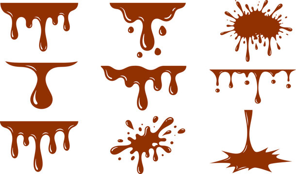 Chocolate sauce drip collection for sweet food projects