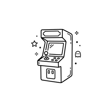 Classic arcade video game machine console.