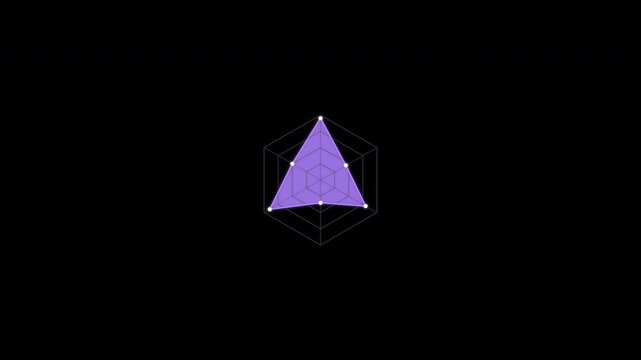 Animated Radar Spider Chart Overlay Alpha Channel 4K