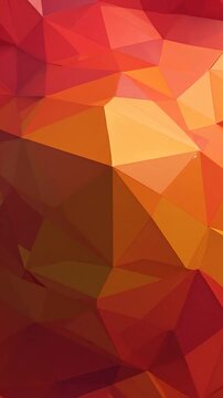 Abstract low poly background with warm orange and red triangles