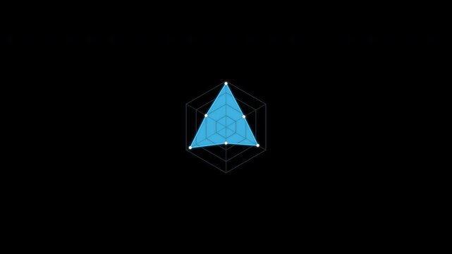 Animated Radar Spider Chart Overlay Alpha Channel 4K