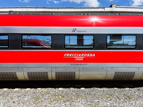 Rome, Italy. May 20, 2026. The frecciarossa, the high speed train in Taly.