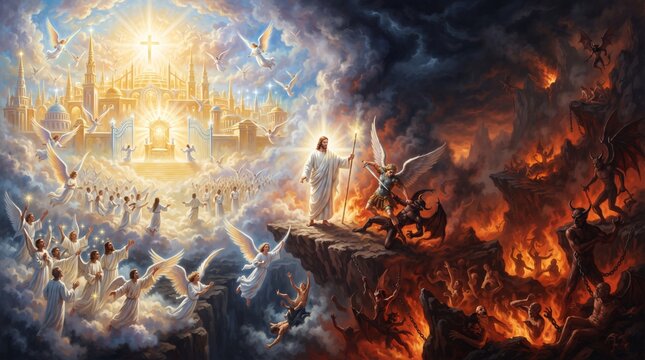 Heaven and Hell with Angels, Demons, Divine Throne and the Eternal Battle Between Good and Evil