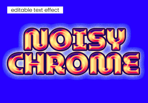 Noisy Chrome Editable Text Effect With Retro Metallic Gradient