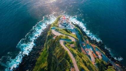 Farol do arnel lighthouse on sao miguel island © Alberto