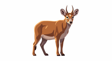 Obraz premium Stylized illustration of a brown antelope with short horns