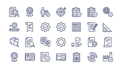 Fototapeta premium Collection of business workflow optimization and management icons and symbols