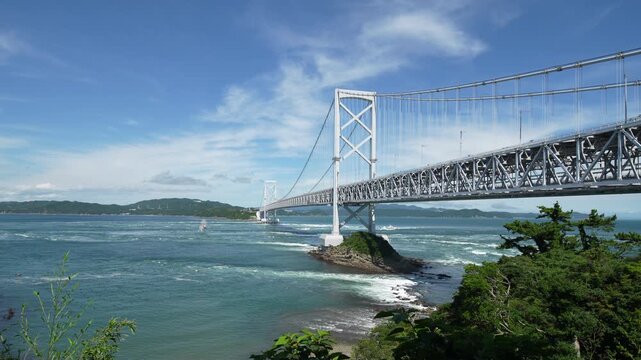 a suspension bridge over the Naruto Strait