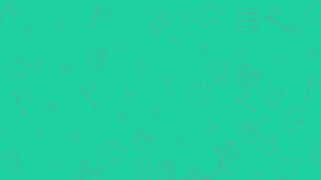Multiple green zodiac scorpio symbols on teal background. Ideal for astrology websites, horoscope articles, and star signrelated designs.
