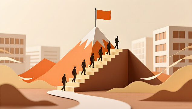 goal flag business teamwork open office