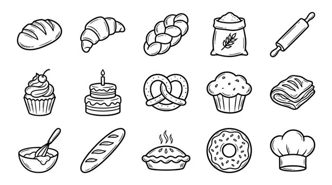 Baked Goods and Pastry Illustrations.