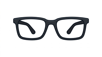 Black framed eyeglasses on a white background. © pinto