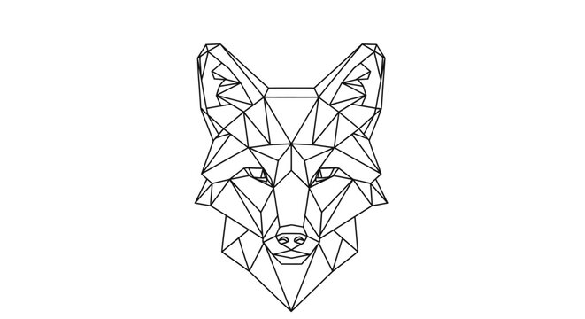 Geometric wolf head illustration vector art for designs and graphics
