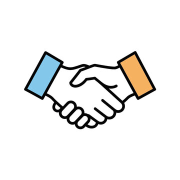 Graphic illustration of a handshake symbolizing agreement or partnership