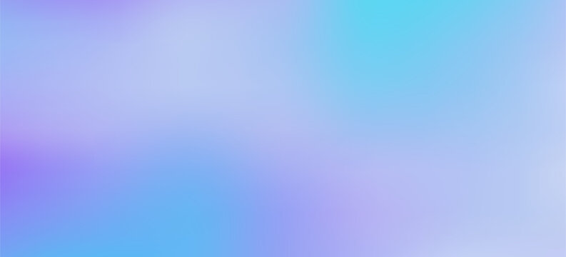 Light spring sky blue and purple gradient background. Soft pastel iridescent gradation bg. Minimalist panoramic horizontal banner for beauty brand website headers and creative arts backdrop designs