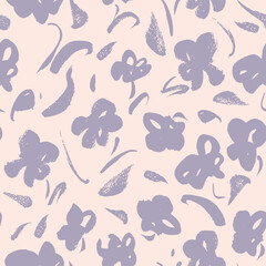 Fototapeta premium Pastel Purple Abstract Floral Decorative seamless pattern. Repeating background. Tileable wallpaper print.