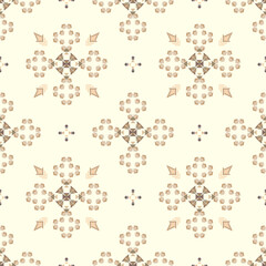 Tribal geometric neutral seamless pattern,  woven fabric design, aztec navajo tribal ethnic boho texture traditional, minimal design, bedsheet, cushion, scarf, handicraft, motif fabric, cloth © Napat