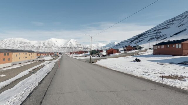 Walking Through Longyearbyen in Svalbard Norway